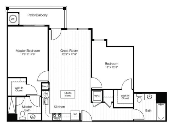 the allure mineola 2 bedroom apartment with balcony