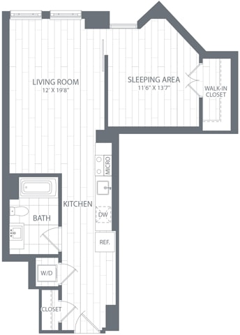 a floor plan of a bedroom apartment
