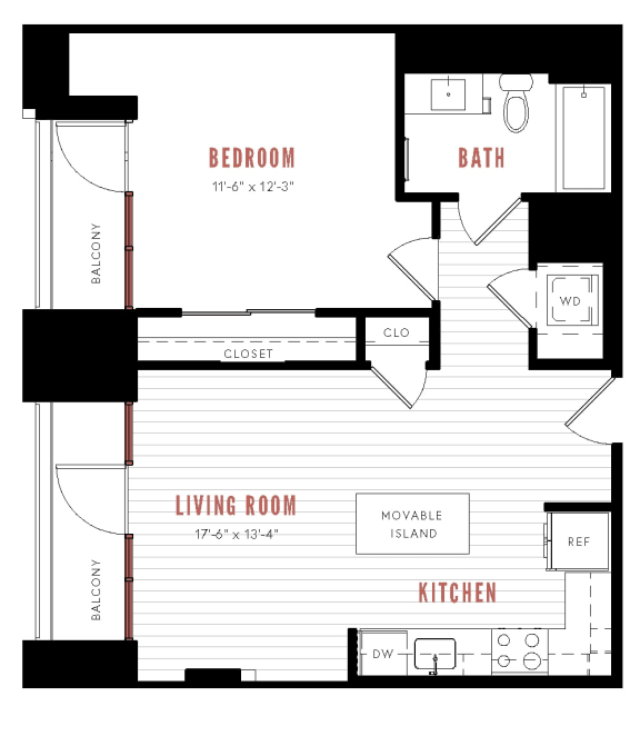 a floor plan of a small house with a bedroom and a living room
