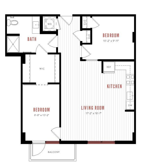floor plan of the upper level of the second floor of the house showcasing the bedroom