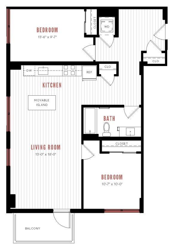 a floor plan of a house with a small kitchen and a living room