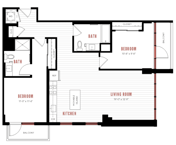 a floor plan of a small house with a bedroom and a living room