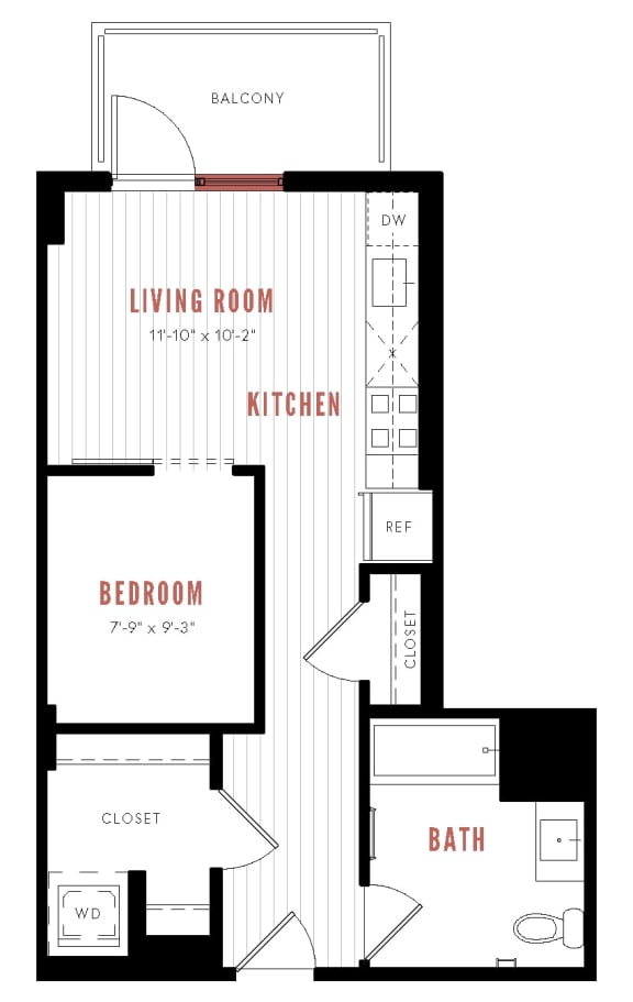 a floor plan of a home with a bedroom and a living room