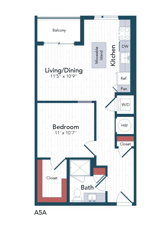 a floor plan of a bedroom apartment with an open floor plan