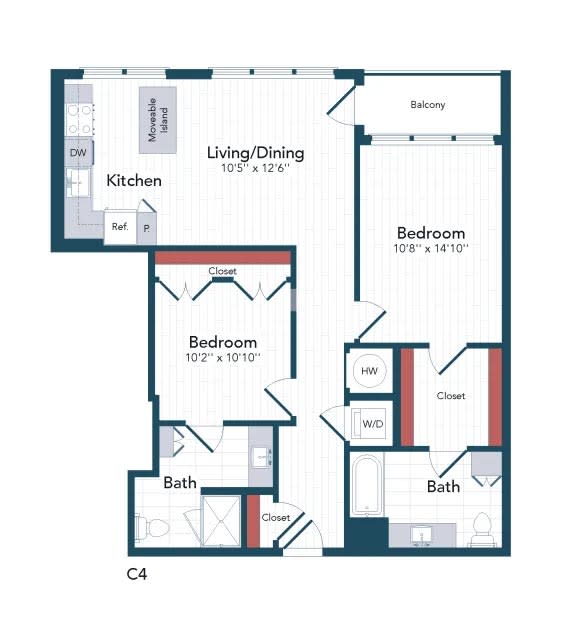 Floor Plans of Harwood Flats in North Bethesda, MD