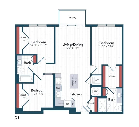 Floor Plans of Harwood Flats in North Bethesda, MD