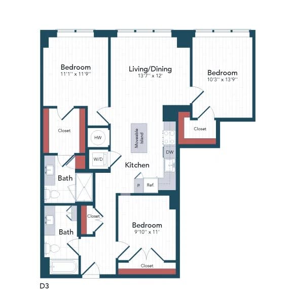 Floor Plans of Harwood Flats in North Bethesda, MD