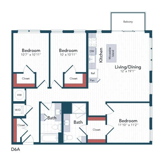 Floor Plans of Harwood Flats in North Bethesda, MD