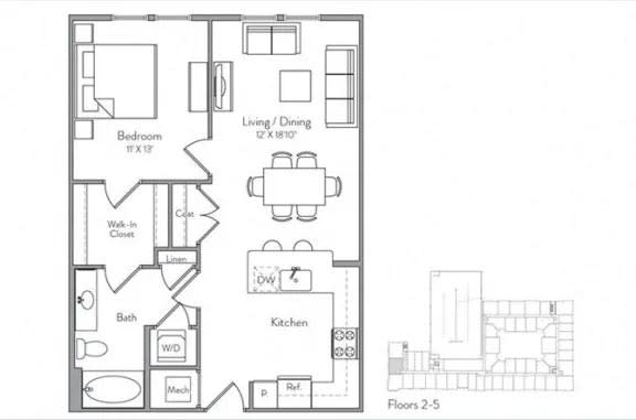 a floor plan of a house with bedrooms and a living room