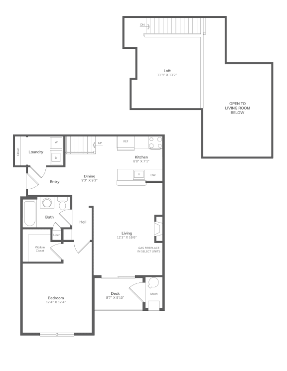 a floor plan of two different residences