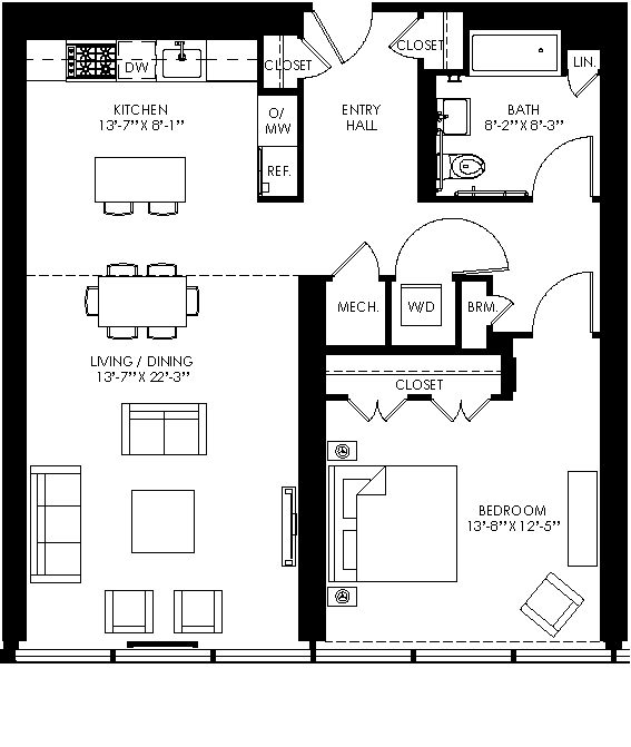 a floor plan of a house with bedrooms and a living room