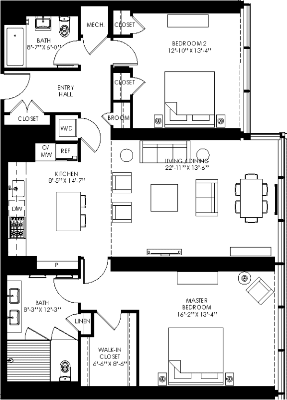 a floor plan of a house with two stories and a garage