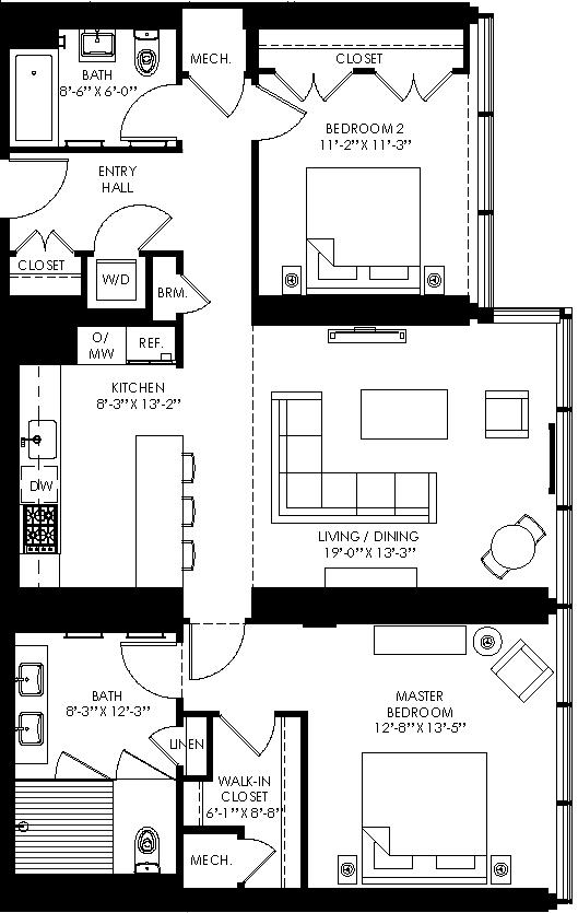 floor plan of the first level of the house