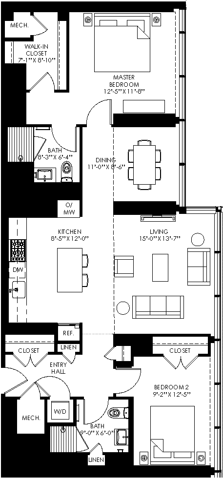 floor plan of the first level of the house