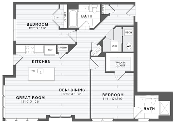 A black and white image of a house floor plan.