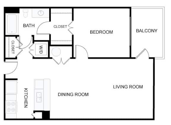 A black and white image of a floor plan for a home.
