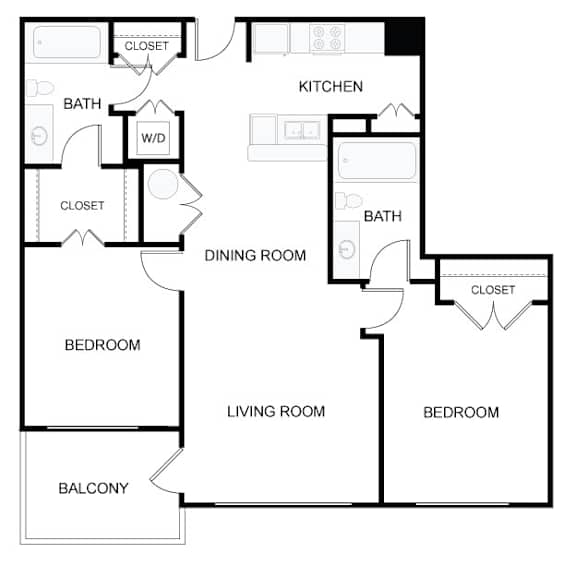 A black and white image of a floor plan for a house.