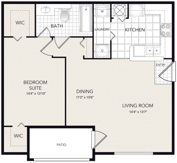 Floor Plan  1 Bed/1 Bath Upperville