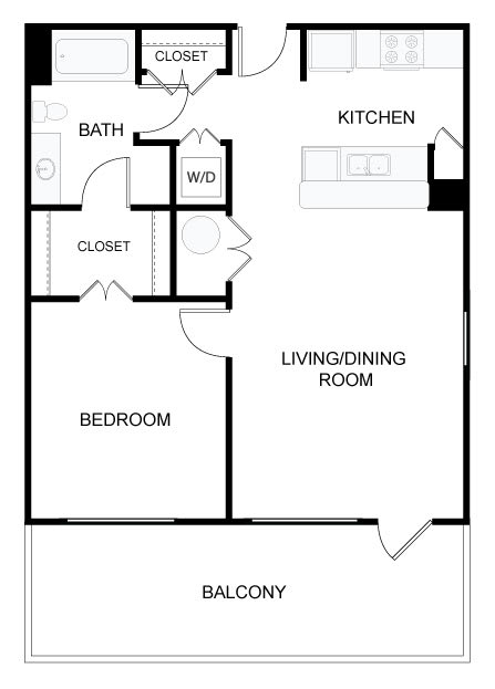 A black and white image of a floor plan for a home.