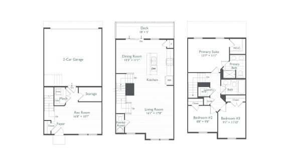 The Branch Floor Plan at The Retreat at Brandywine Crossing, Brandywine, MD