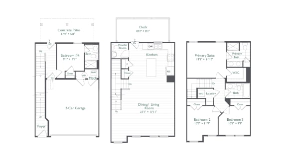 The Cheverly II Floor Plan at The Retreat at Brandywine Crossing, Brandywine Maryland
