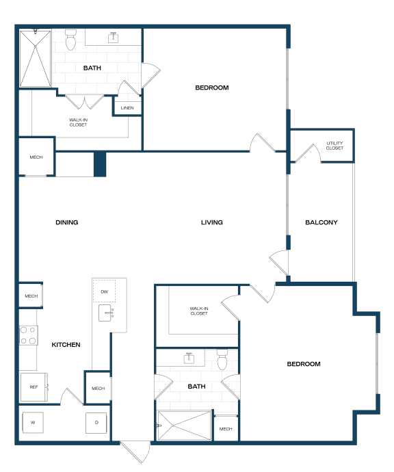 a floor plan of a house with two floors and a staircase