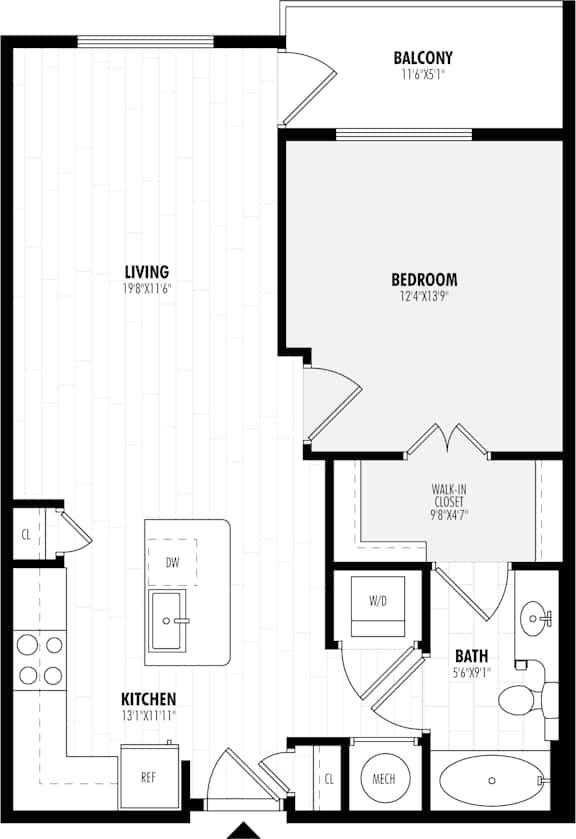 A black and white image of a floor plan for a home.