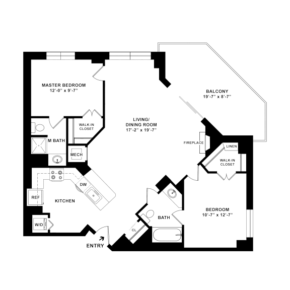 the illustration of the uppermost floor plan of the house with floor plans of bedrooms