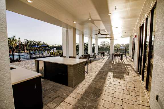 Outdoor grilling and lounge area in Sarasota