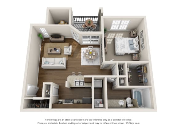 A2, 1 br, 1 ba, 720 sq. ft.