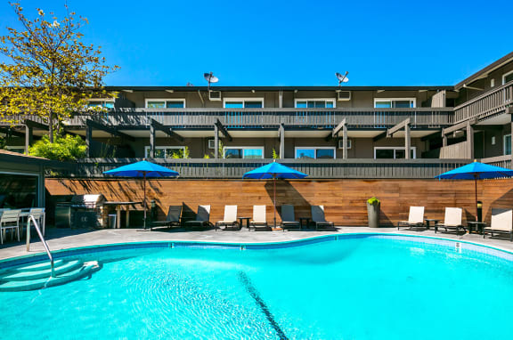 Sparkling Swimming Pool at 1038 on Second Apartments in  Downtown Lafayette, CA 94549