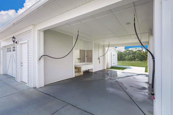 Garage View at Concord Ridge Apartments, Concord, North Carolina