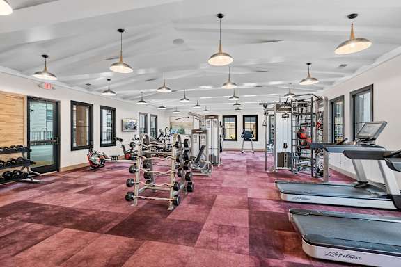 24-Hour Modern Health Club at 198 Milltown Apartments, Burlington, NC