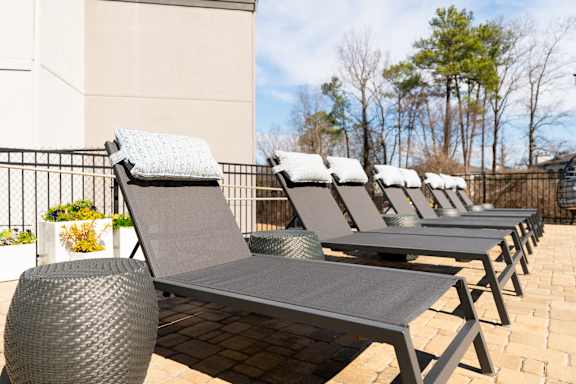 Poolside Relaxing Chairs at WildForest Apartments, Birmingham, 35209