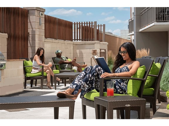 Relaxing patio at The Blairs, Silver Spring, Maryland