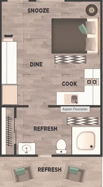 Aspen Floor Plan at Dream Island Apartments, Steamboat Springs