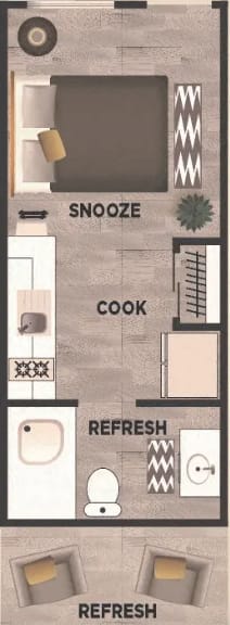 Cottonwood Floor Plan at Dream Island Apartments, Steamboat Springs, Colorado