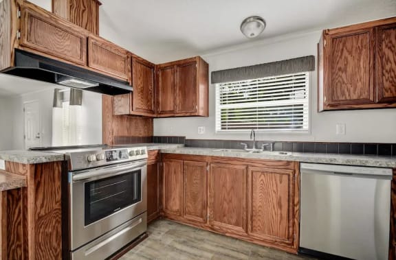 Upgraded kitchen with efficient appliances at Forest Vista, La Porte, 77571