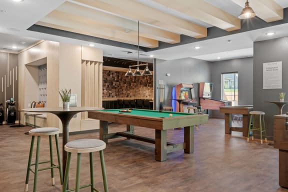 Game Room with Pool Table at The Lodge at Overland, MN, 55901