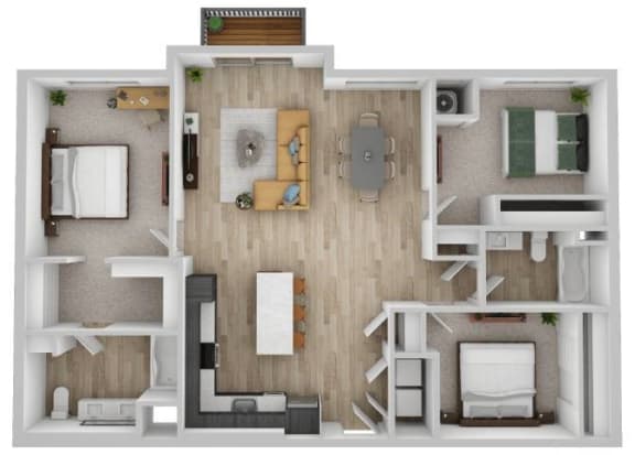 3B Floor Plan at The Westlyn, West Saint Paul, 55118