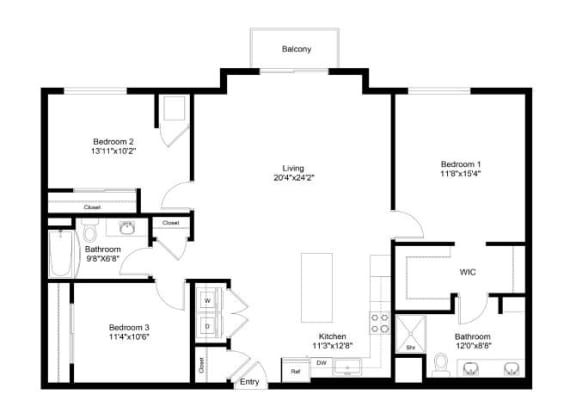 3C Floor Plan at The Westlyn, Minnesota, 55118