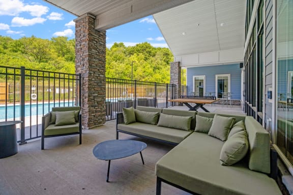 Covered Patio at The Lodge at Overland, Rochester, MN