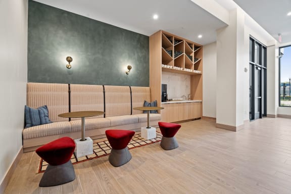 Complimentary Coffee Bar at The Hallon Apartments, Hopkins