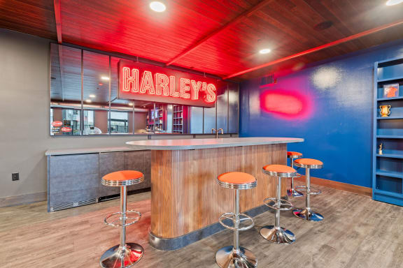 Speakeasy Style Community Lounge at The Hallon, Minnesota