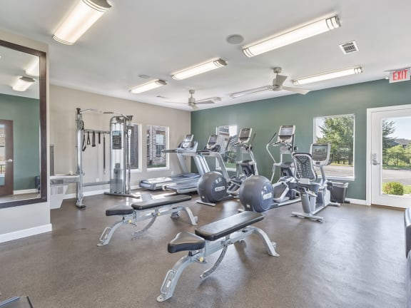Modern Fitness Center at Villas at Bailey Ranch Apartments, Owasso, Oklahoma