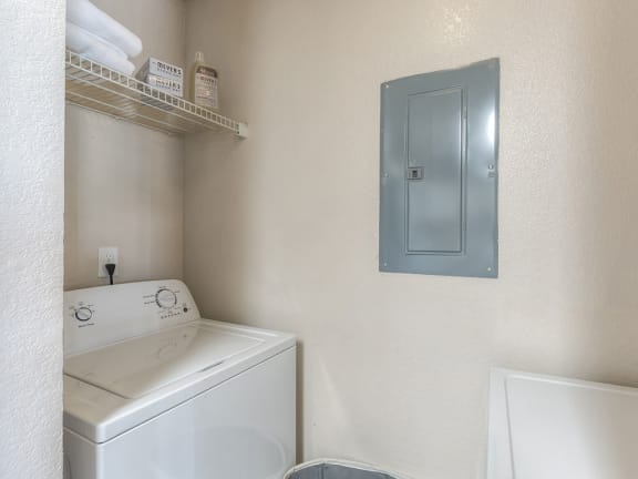 In-suite washer and dryer at The Villas at Bailey Ranch Apartments in Owasso, OK