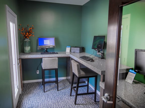 Business Center With Wifi at The Villas at Bailey Ranch Apartments, Owasso, OK