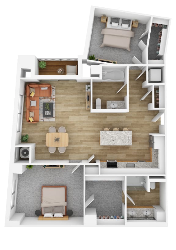 Floor Plan  a stylized floor plan with a bedroom and living room
