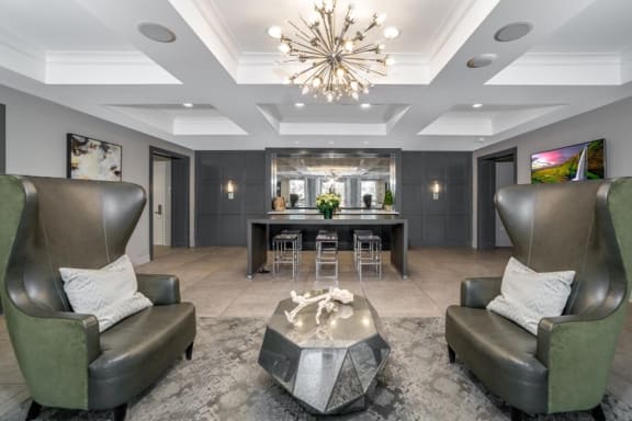Eat-In Table With High Chairs In Clubhouse at Park 205, Park Ridge, IL, 60068