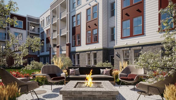 Courtyard Firepit  at The View on Collins, Lansing, 48910